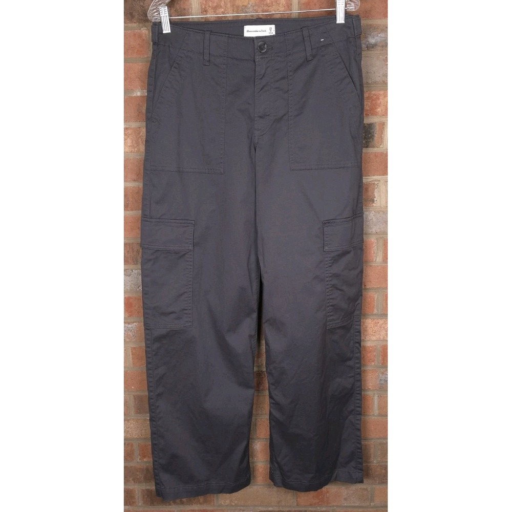 Abercrombie & Fitch Womens Gray Cotton Chino Pants Size 28